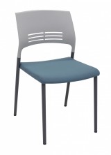 Aloha White Polyprop Back With Optional Blue Or Black Fabric Seat